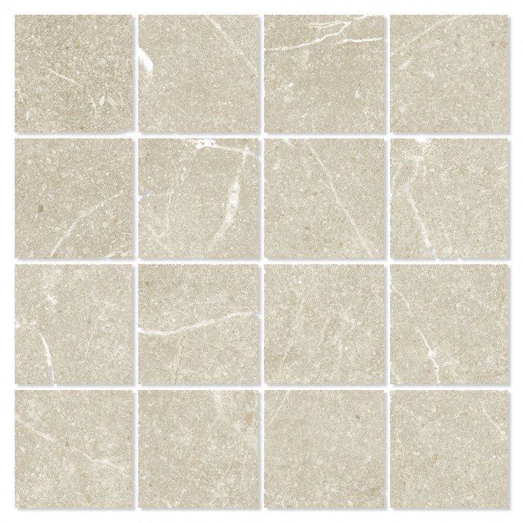 Mosaik Marmor Klinker Marblestone Beige Mat 30x30 (7x7) cm-0